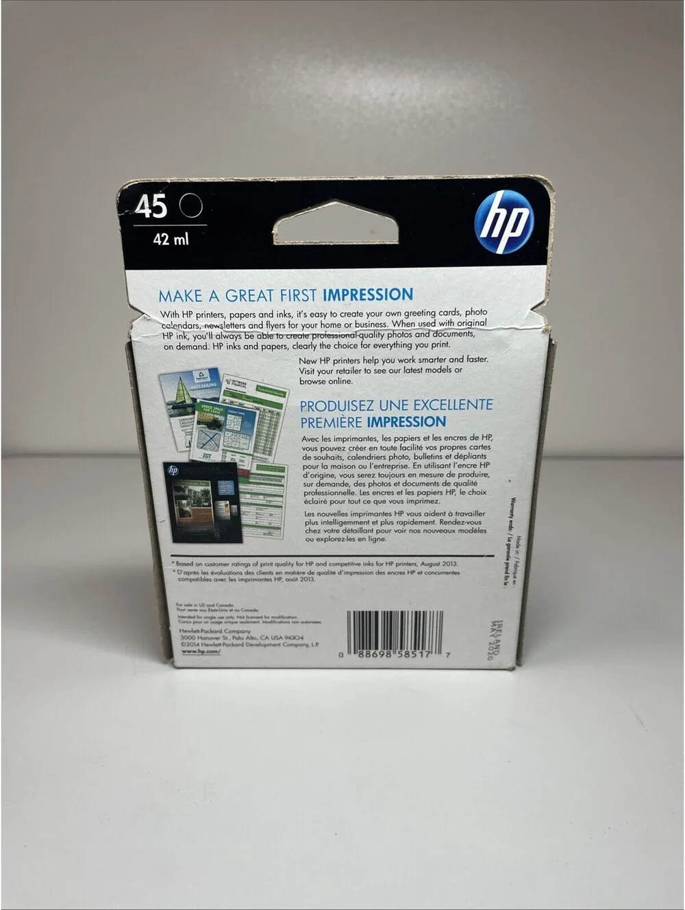 05/2020 Genuine HP 45 Black Ink Cartridge 51645A OEM Sealed Box